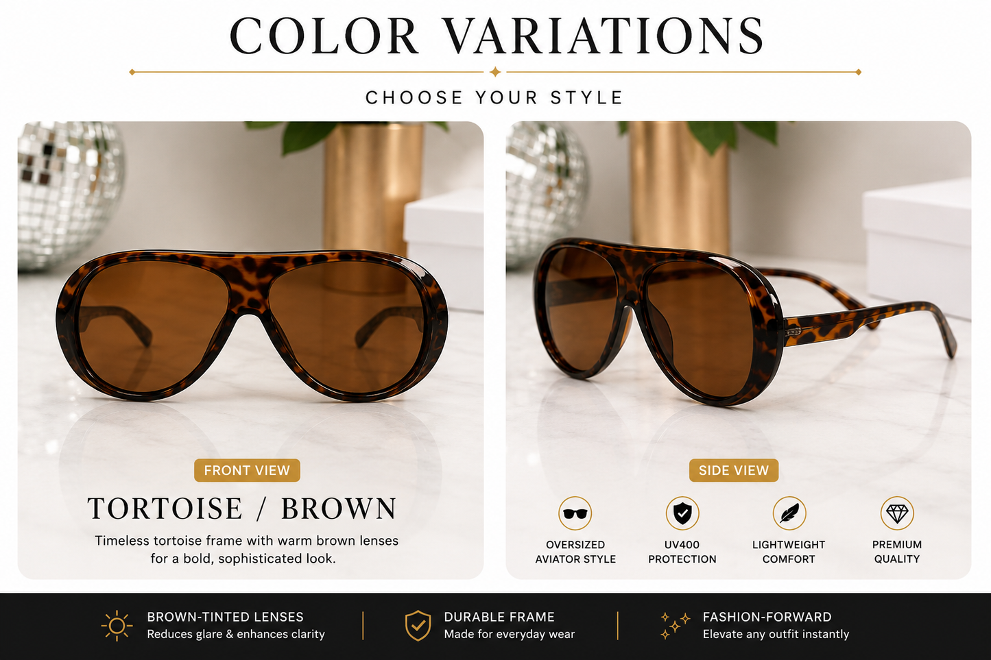 Y2K Luxe Oversized Fashion UNISEX Sunglasses | Lavish Collection
