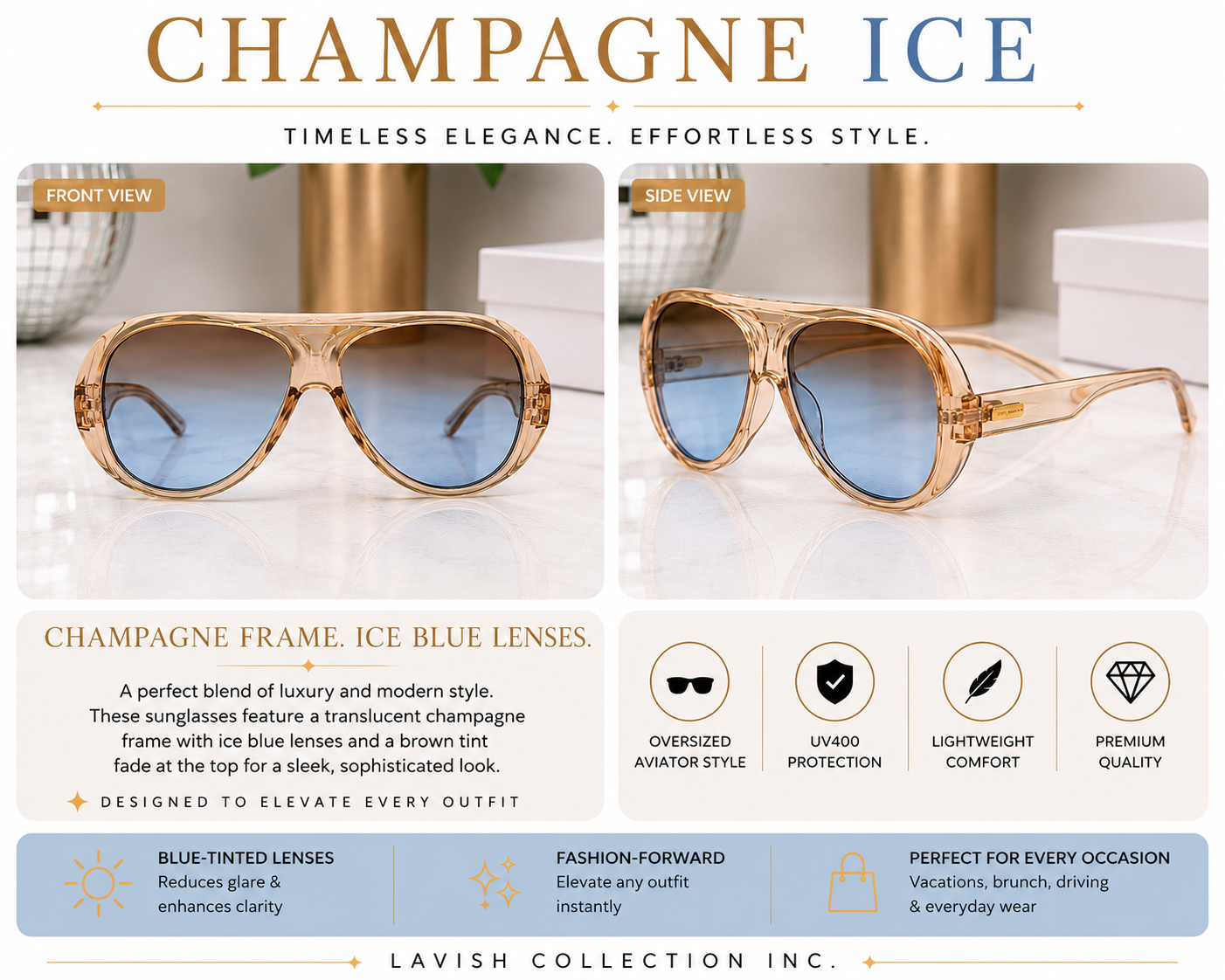 Y2K Luxe Oversized Fashion UNISEX Sunglasses | Lavish Collection